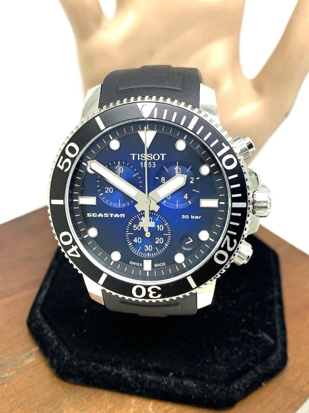 Tissot Men's Watch Seastar Chronograph Swiss Quartz Black Blue T1204171704100